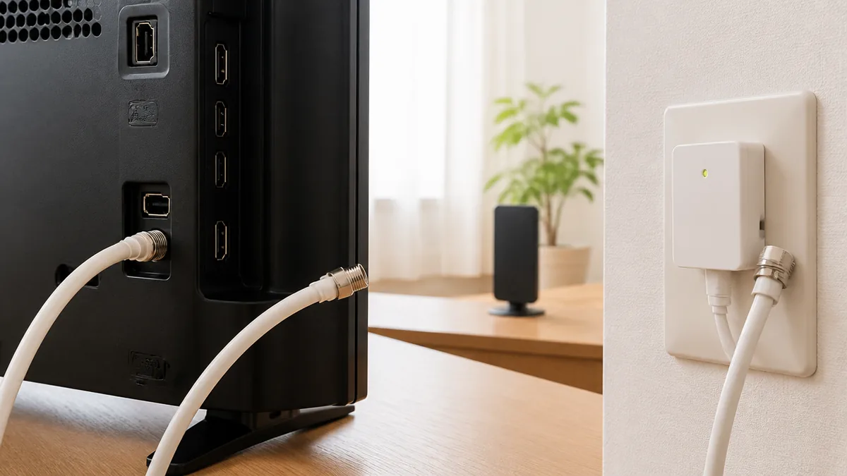 壁際の小箱が原因かも？ブースター電源部とランプの見方の解説画像
