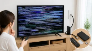 テレビ 画面 乱れるのは寿命？受信レベル44〜79なら本体を疑う切り分けと部品保有8年のアイキャッチ画像
