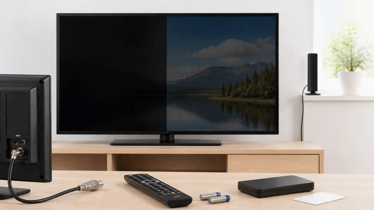 テレビが半分暗いとき、最初に開くのは「番組表」の解説画像
