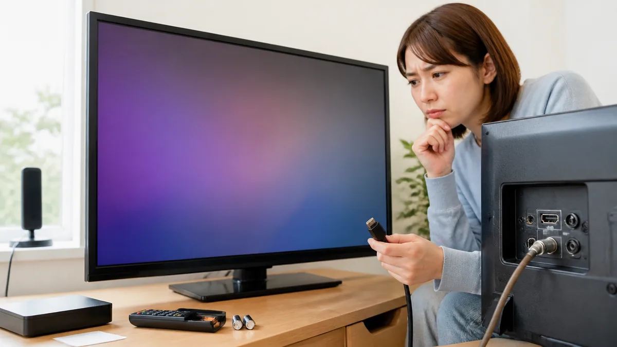 テレビの色がおかしいとき、最初に見る3つの手がかりの解説画像