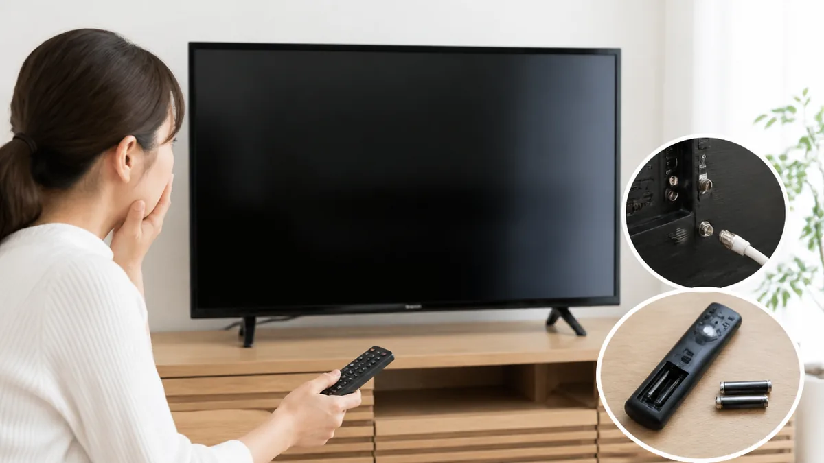 液晶テレビ 画面 一部暗い直し方｜故障か設定かは「同じ場所か」で分かる4ステップのアイキャッチ画像