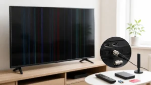 液晶テレビ 縦線 直し方｜番組表にも出るかで分かる故障の境目と試す順番4つのアイキャッチ画像